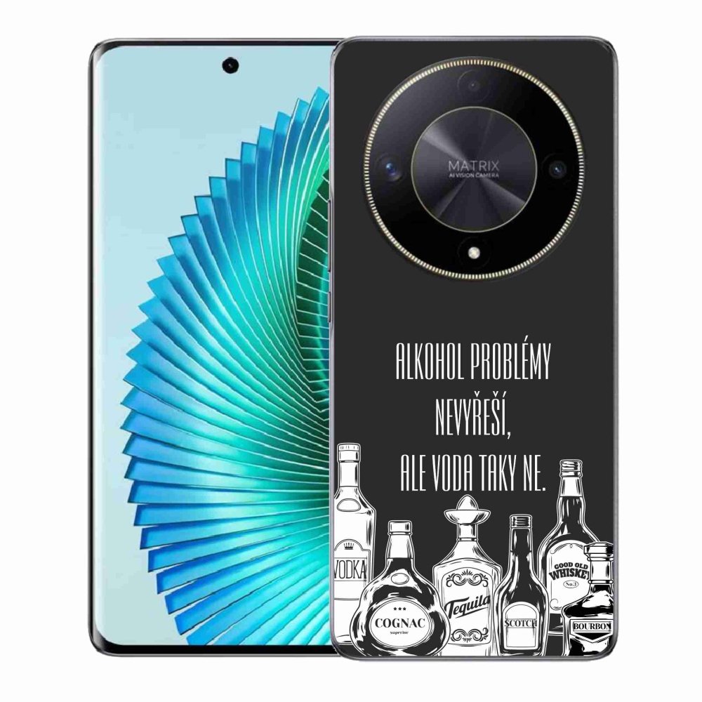 Gél borító mmCase a Honor Magic 6 Lite 5G számára - vicces szöveg fekete háttérrel