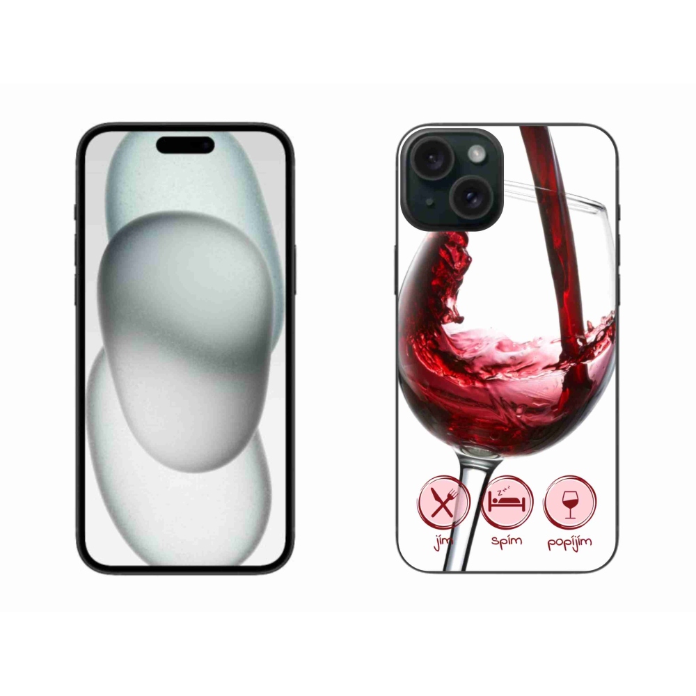 Gél tok mmCase iPhone 15 Plus készülékhez - borospohár piros