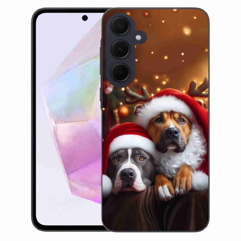 Gél borítás mmCase Samsung Galaxy A35 5G - Karácsonyi kutyák