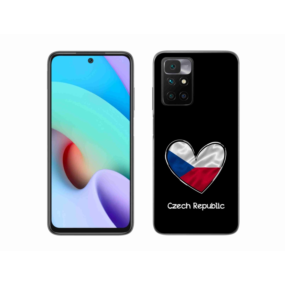 Gél borító mmCase a Xiaomi Redmi 10/Redmi 10 (2022) - szív zászló fekete háttérrel