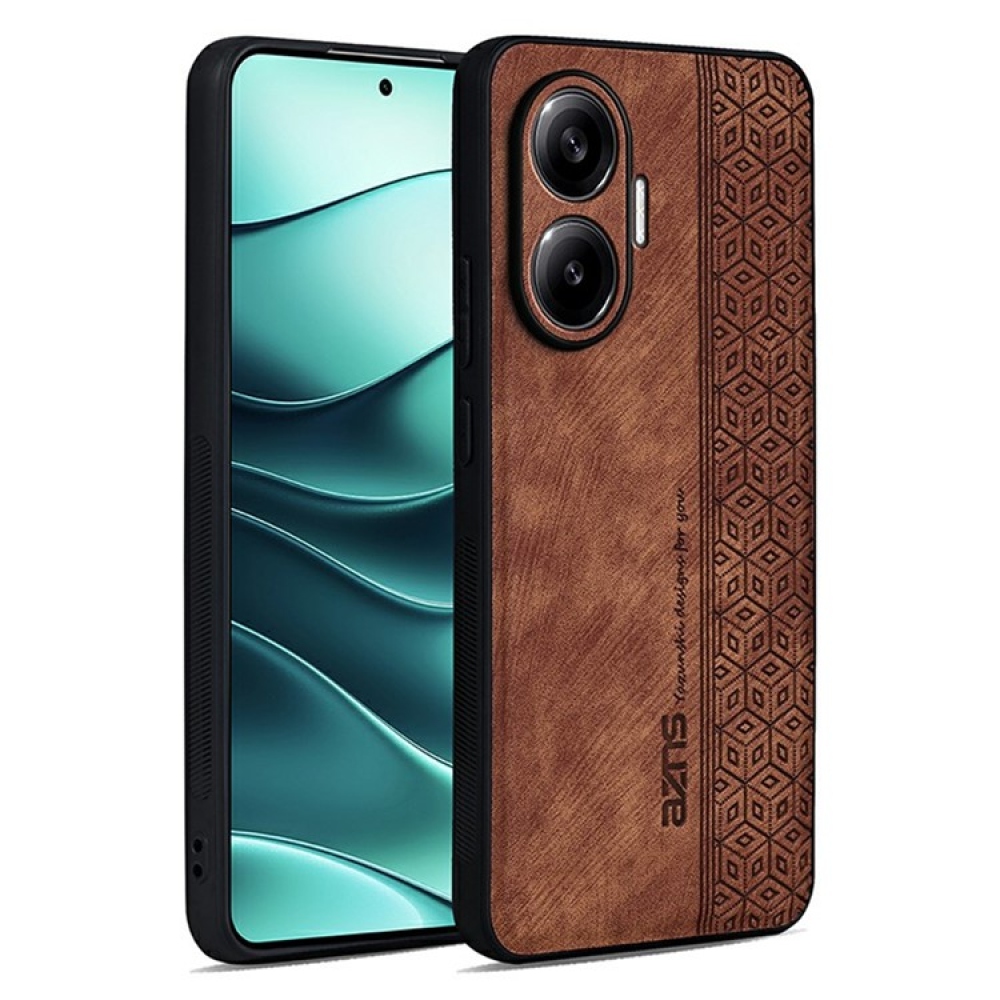 AZNS zselés tok PU bőrrel borítva a Xiaomi Poco F7 5G számára - barna