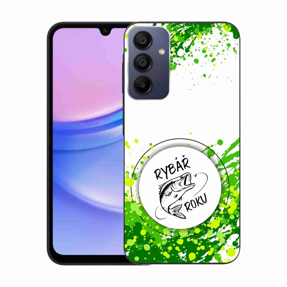 Gél borító mmCase Samsung Galaxy A15 4G/5G - az év horgásza fehér háttérrel