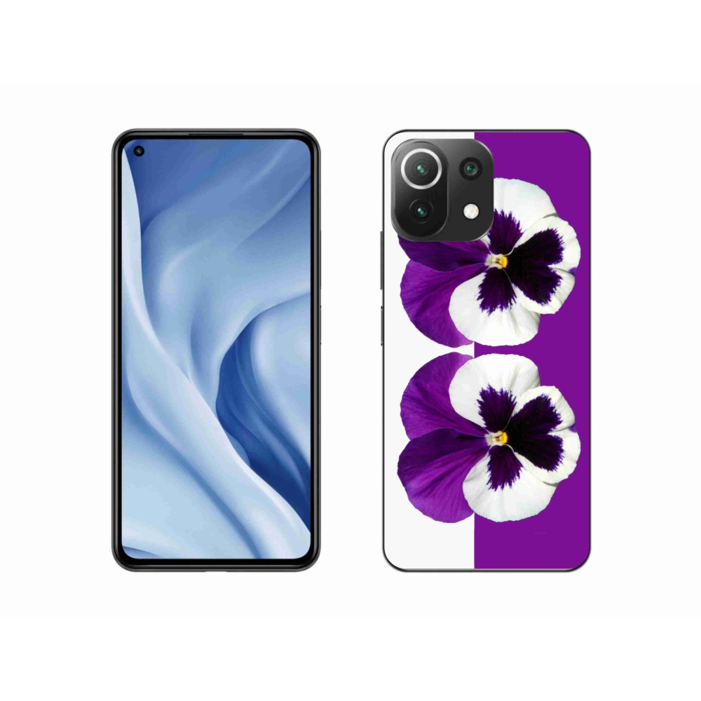 Gél borító mmCase a Xiaomi 11 Lite 5G NE számára - lila és fehér virág