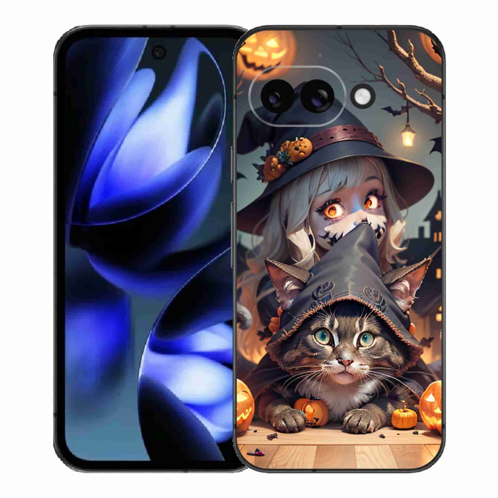 Gél borítás mmCase a Google Pixel 9a számára - boszorkány macskával