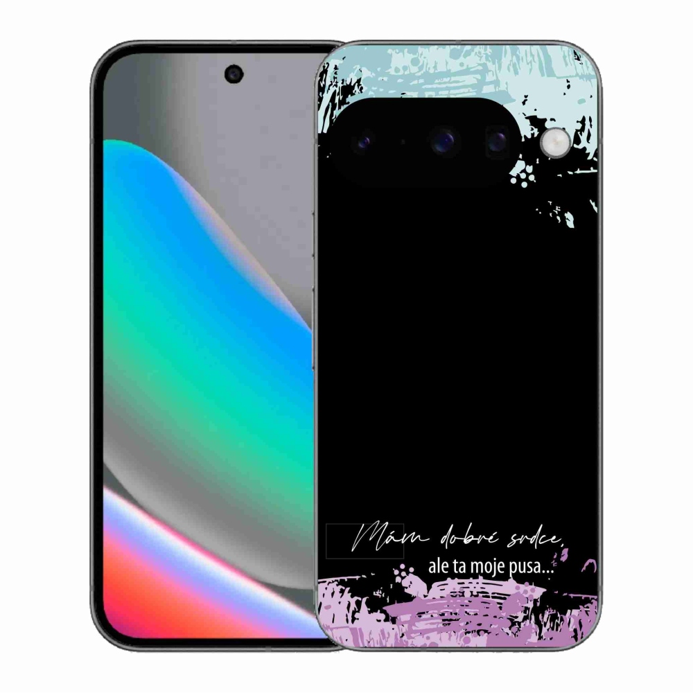 Gél borító mmCase a Google Pixel 10 számára - vicces szöveg 3 fekete háttérrel