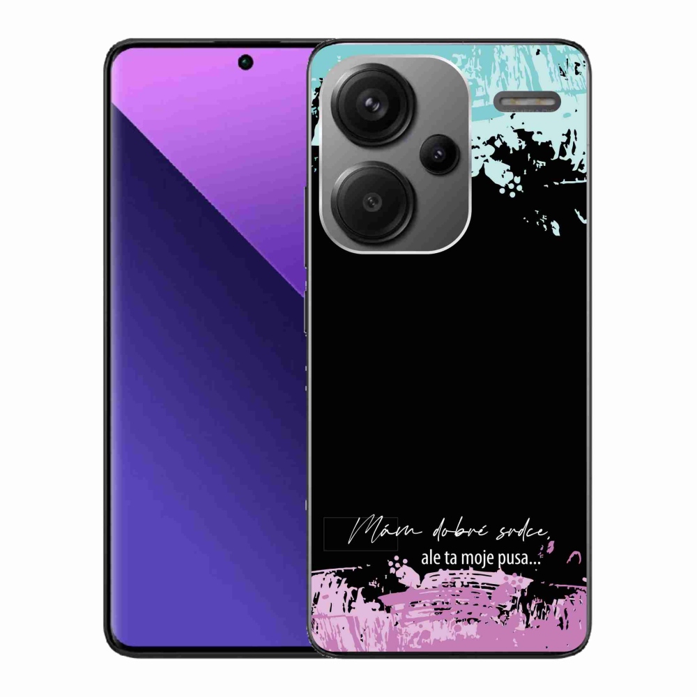 Gél borító mmCase a Xiaomi Redmi Note 13 Pro+ 5G számára - vicces szöveg 3 fekete háttérrel