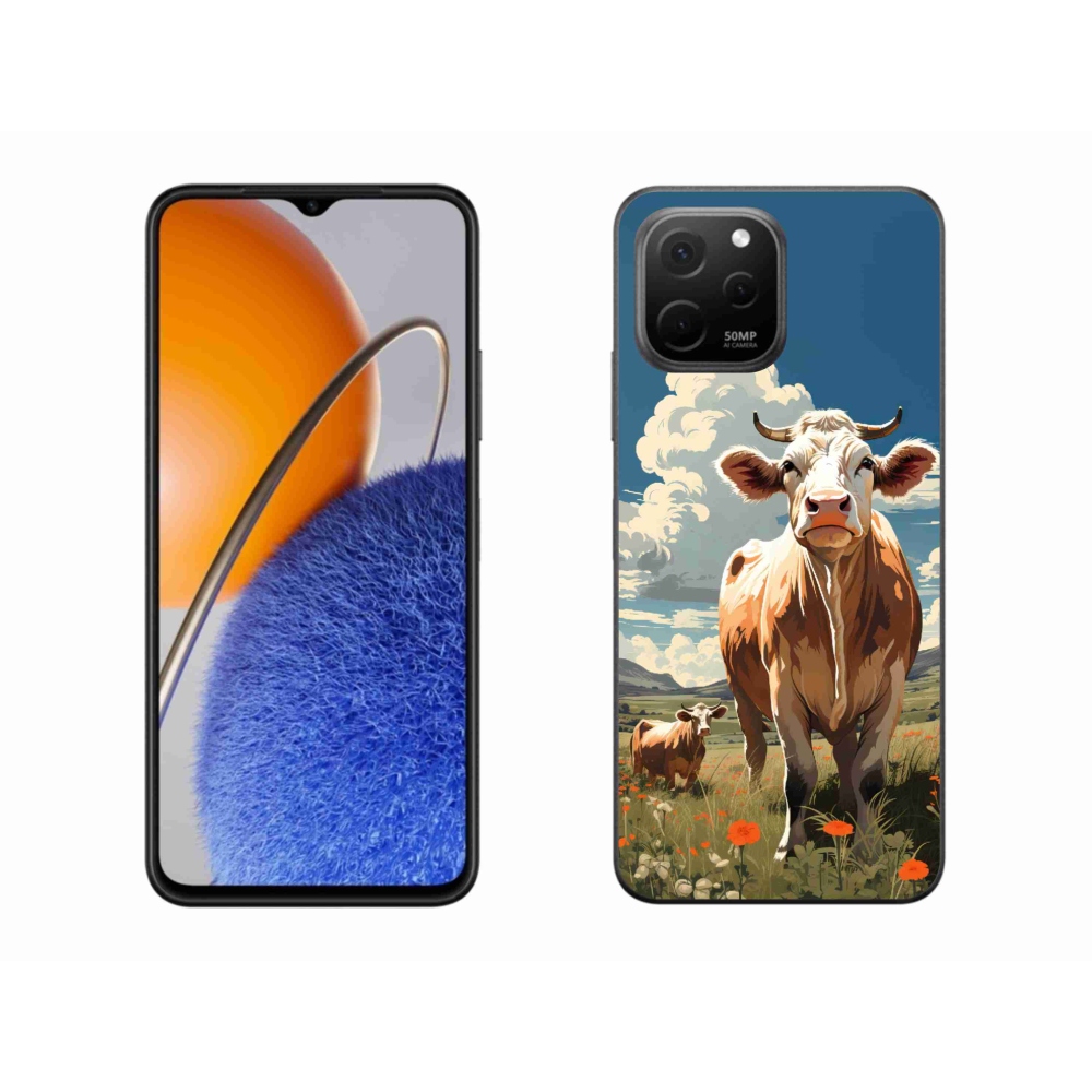 Gél borítás mmCase a Huawei Nova Y61 készülékhez - tehenek a réten