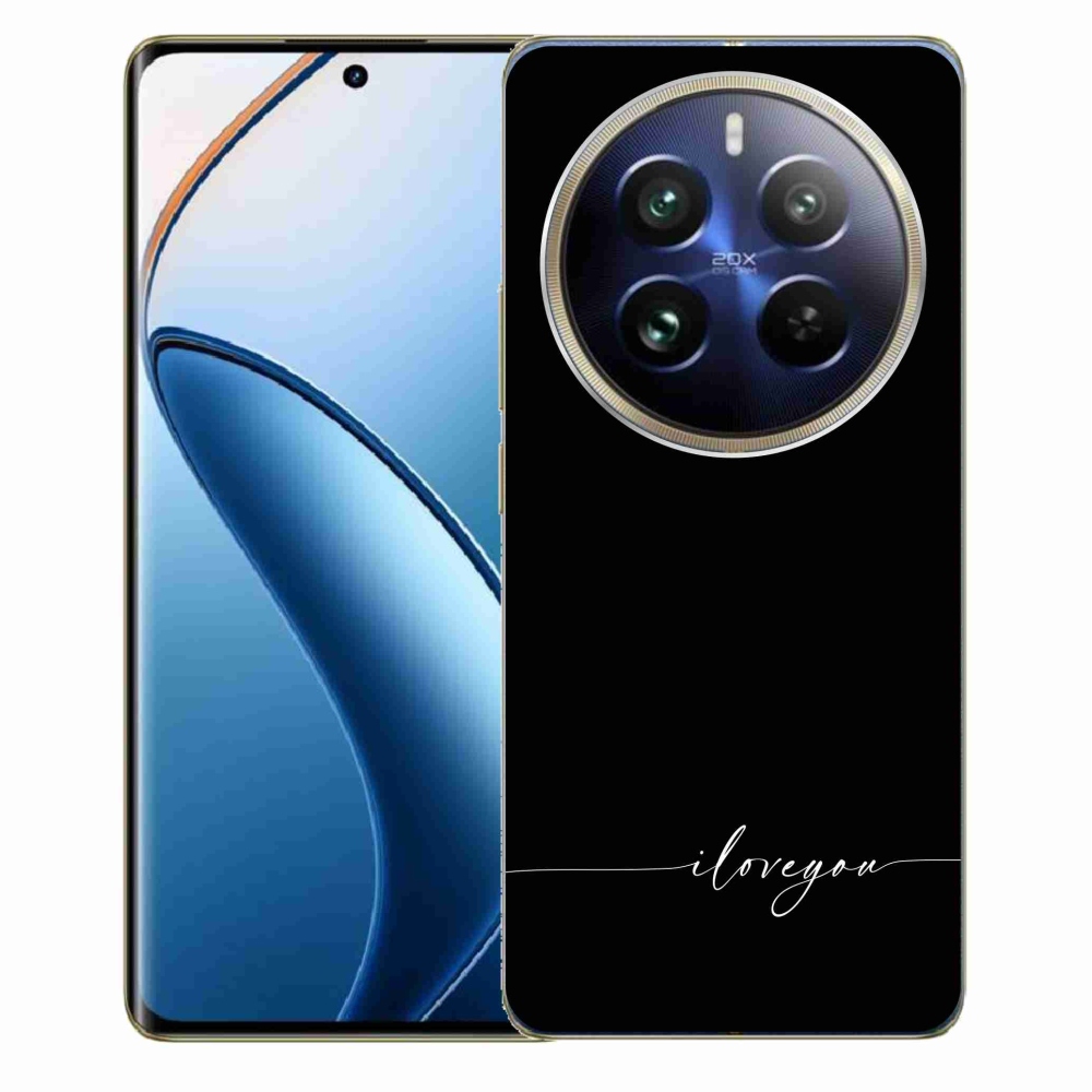 Gél borító mmCase a Realme 12 Pro 5G/12 Pro+ 5G számára - Szeretlek fekete háttérrel