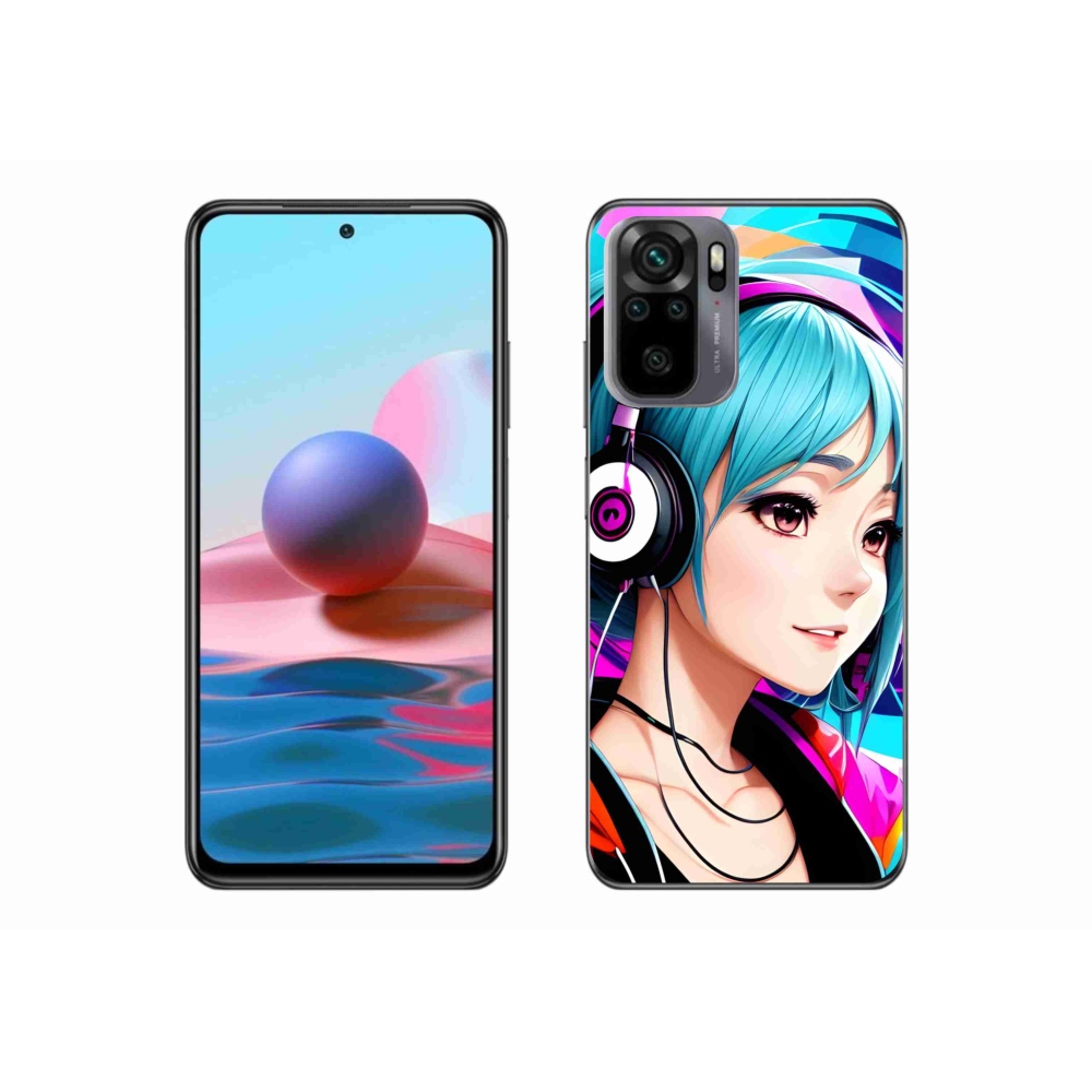 Gél borítás mmCase a Xiaomi Poco M5s készülékhez - lány fejhallgatóval