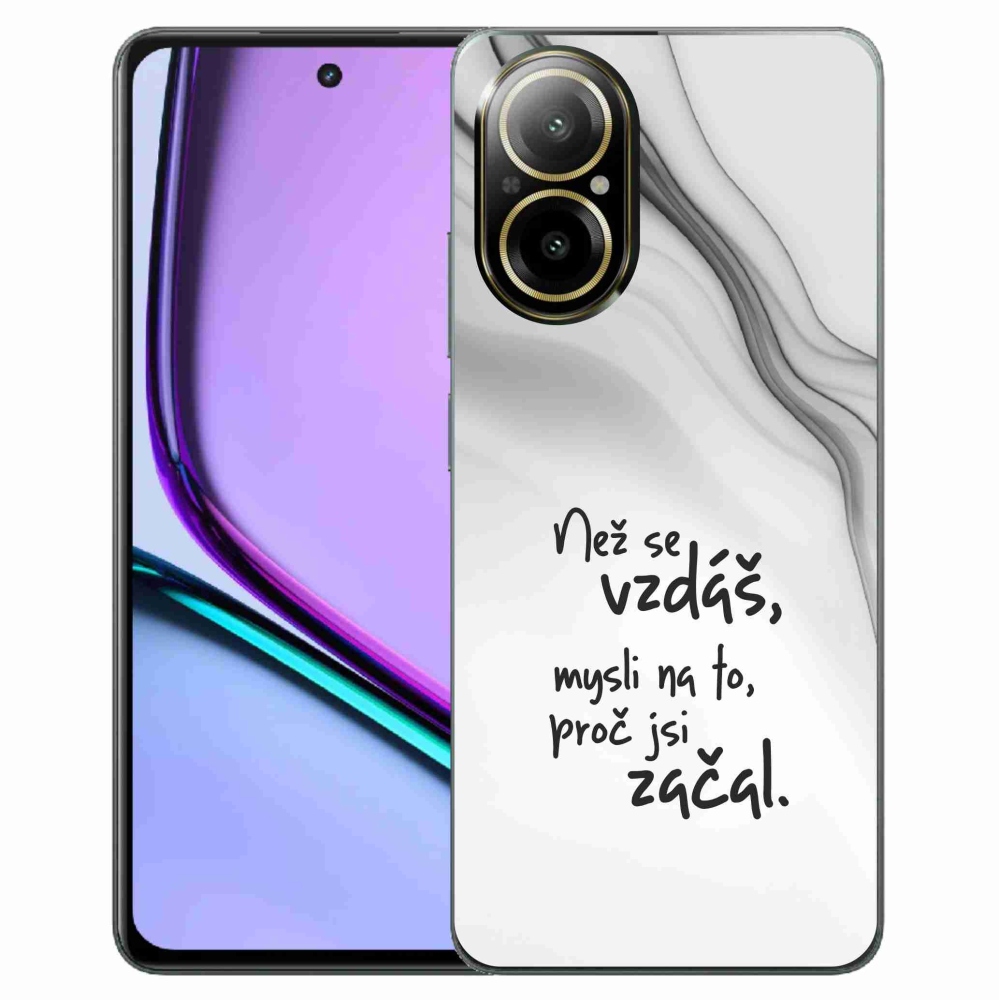 Gél borítás mmCase a Realme C67 készülékre - idézet 2 fehér háttér