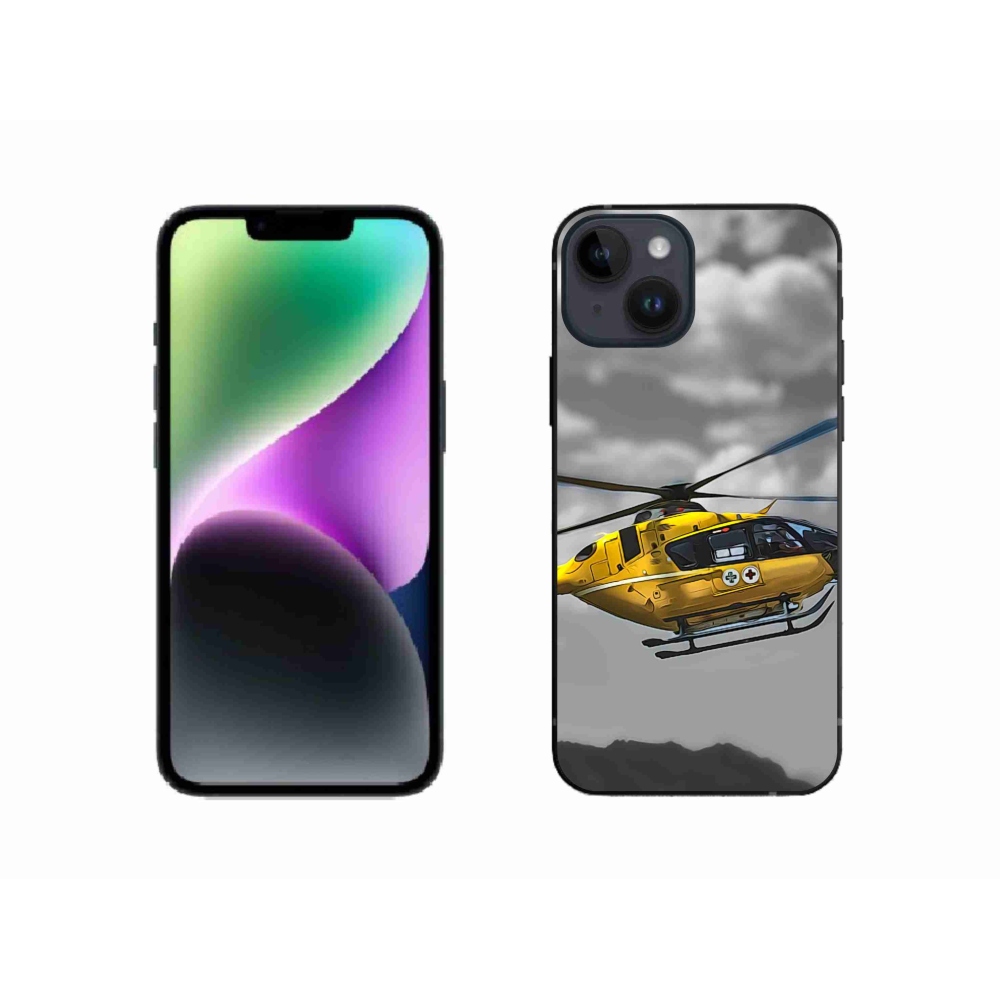 Zselés borítás mmCase iPhone 14 készülékhez - sárga helikopter