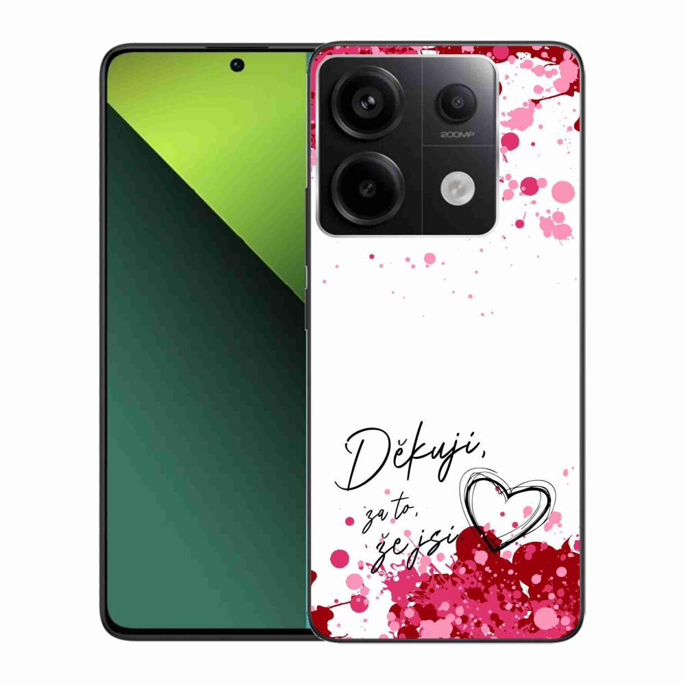 Gél borító mmCase a Xiaomi Redmi Note 13 Pro 5G/Poco X6 5G - szerelem szöveg 2 fehér háttérrel