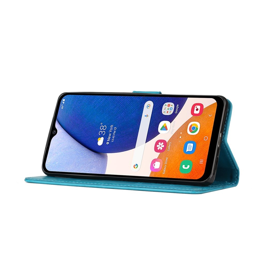 Virágok könyv tok Samsung Galaxy S25-hez - kék