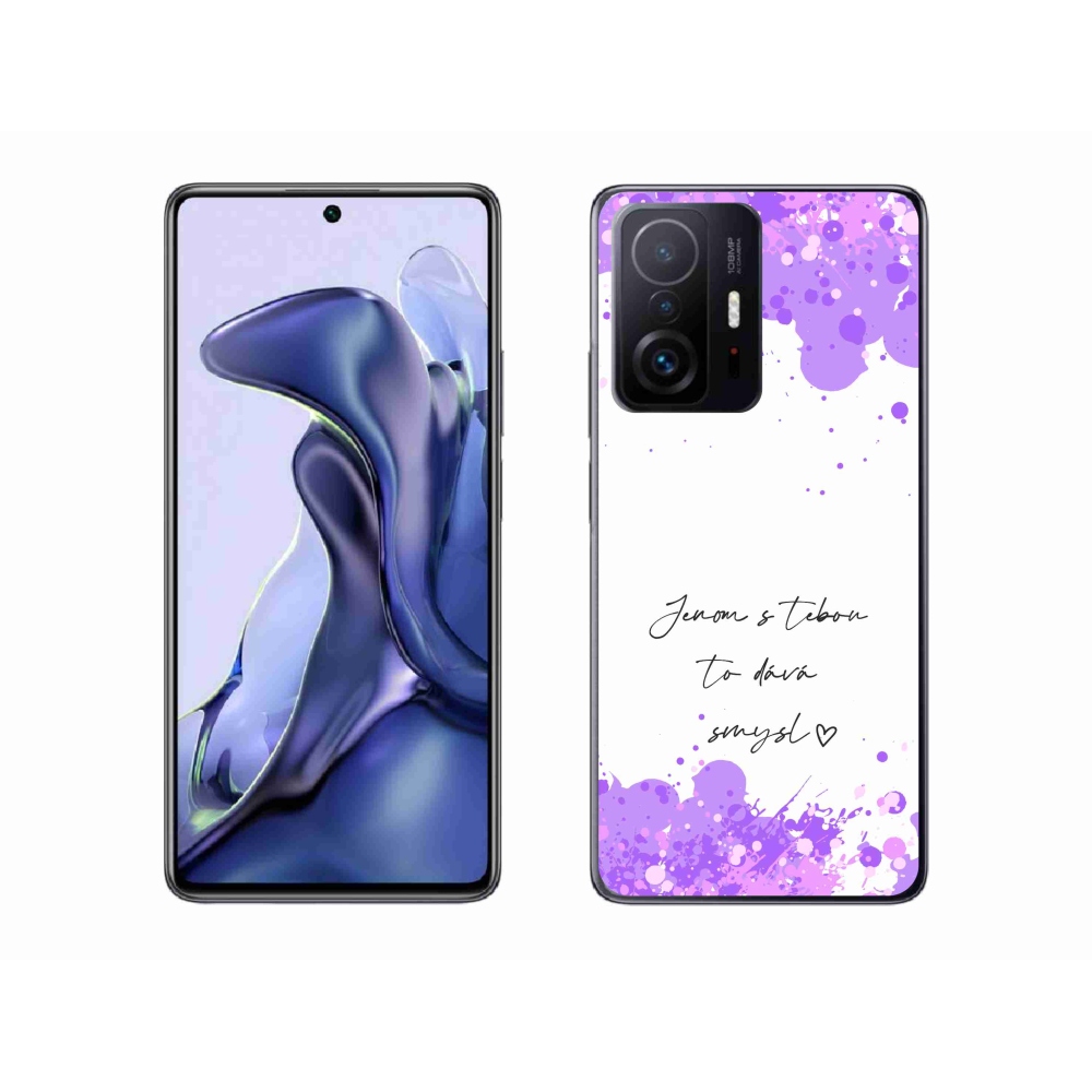 Gél borító mmCase a Xiaomi 11T-hez - szerelmes szöveg fehér háttérrel
