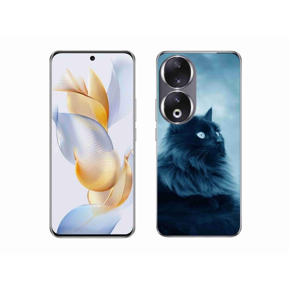 Gél tok mmCase for Honor 90 - fekete macska 1