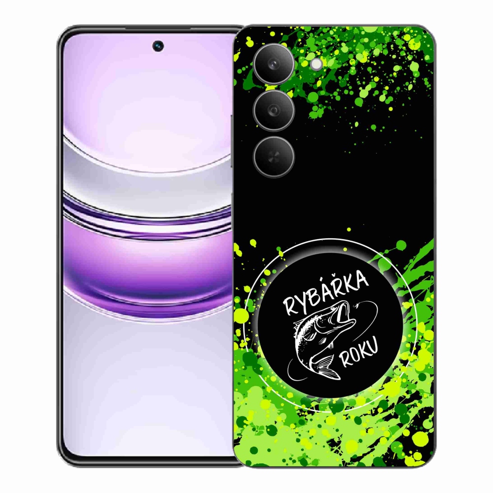 Gél borító mmCase a Realme 14x 5G-hez - az év halásznője fekete háttérrel