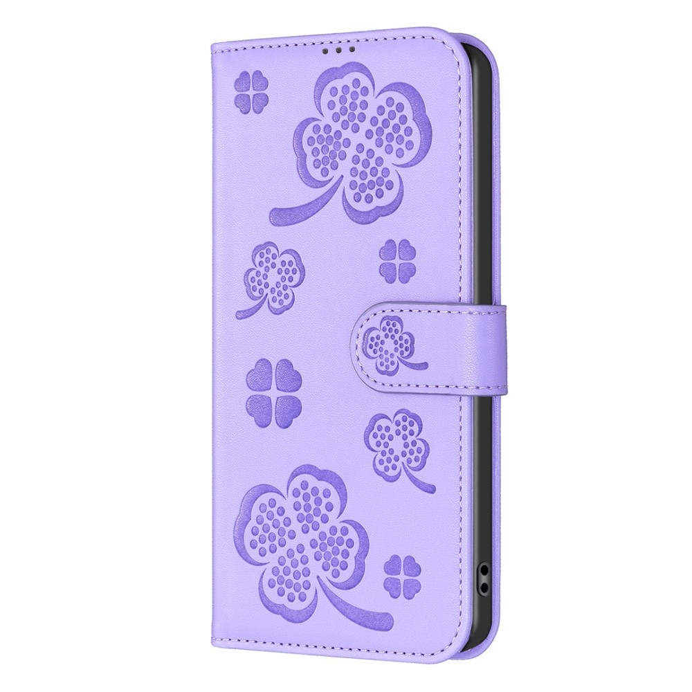 Clover könyv tok Xiaomi Redmi Note 14 Pro-hoz - lila