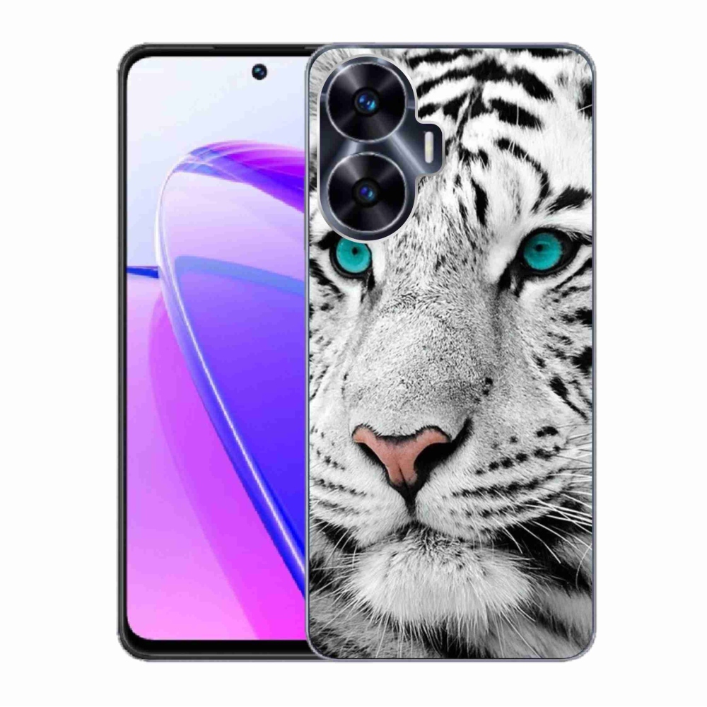 Gél borítás mmCase a Realme C55 készülékhez - fehér tigris