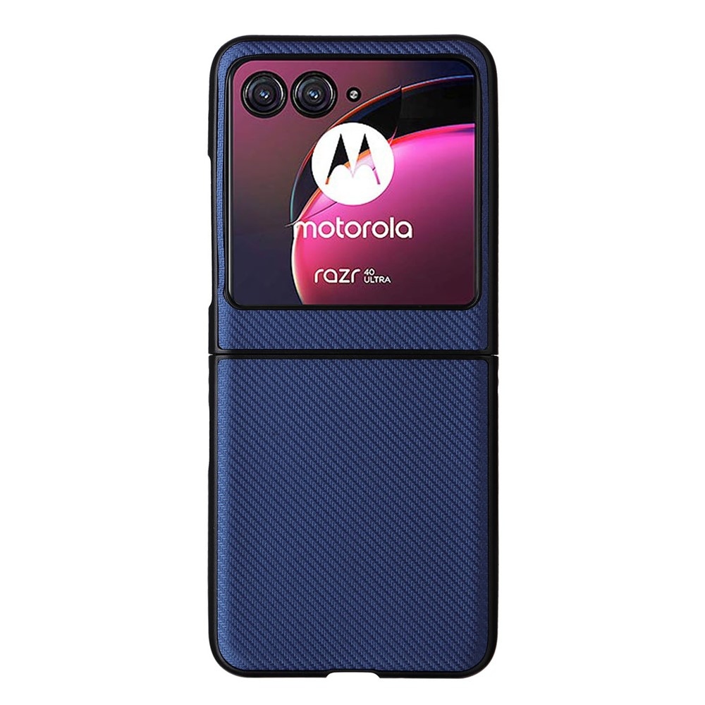 Textúrás műanyag borítás műbőrrel a Motorola Razr 40 Ultra 5G készülékre - kék