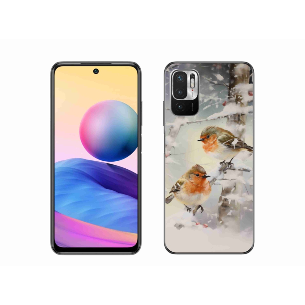 Gél borítás mmCase a Xiaomi Redmi Note 10 5G-hez - madarak télen