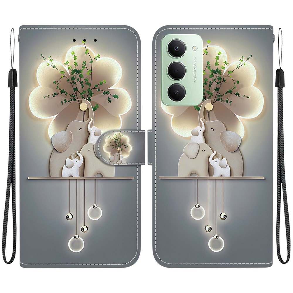 Sokoldalú könyvtáska Xiaomi Redmi 15 4G (171mm) - elefántokhoz
