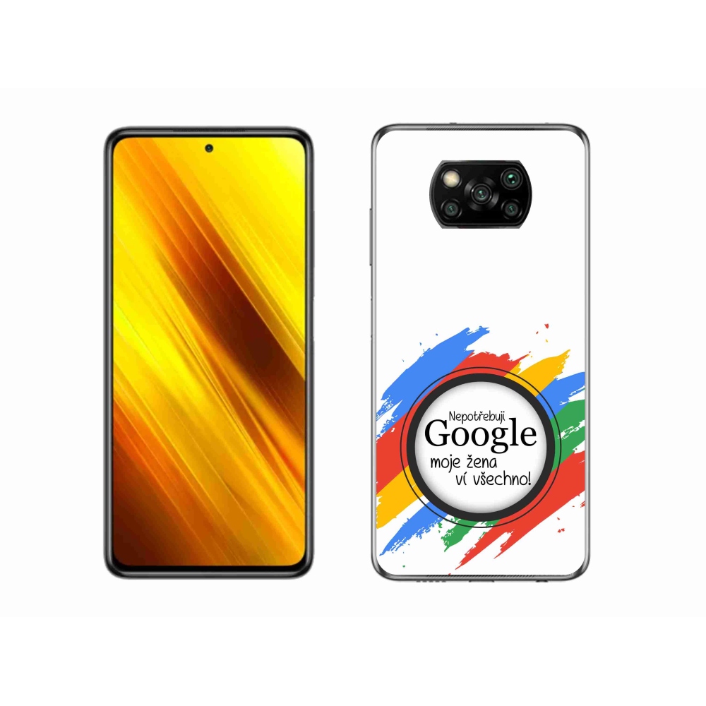 Gél borító mmCase a Xiaomi Poco X3-on - a nő mindent tud fehér háttérrel