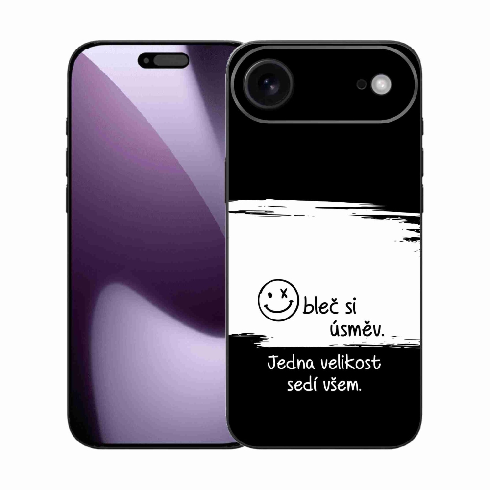 Gél borítás mmCase iPhone 17 Air készülékhez - vicces szöveg 8 fekete-fehér háttérrel