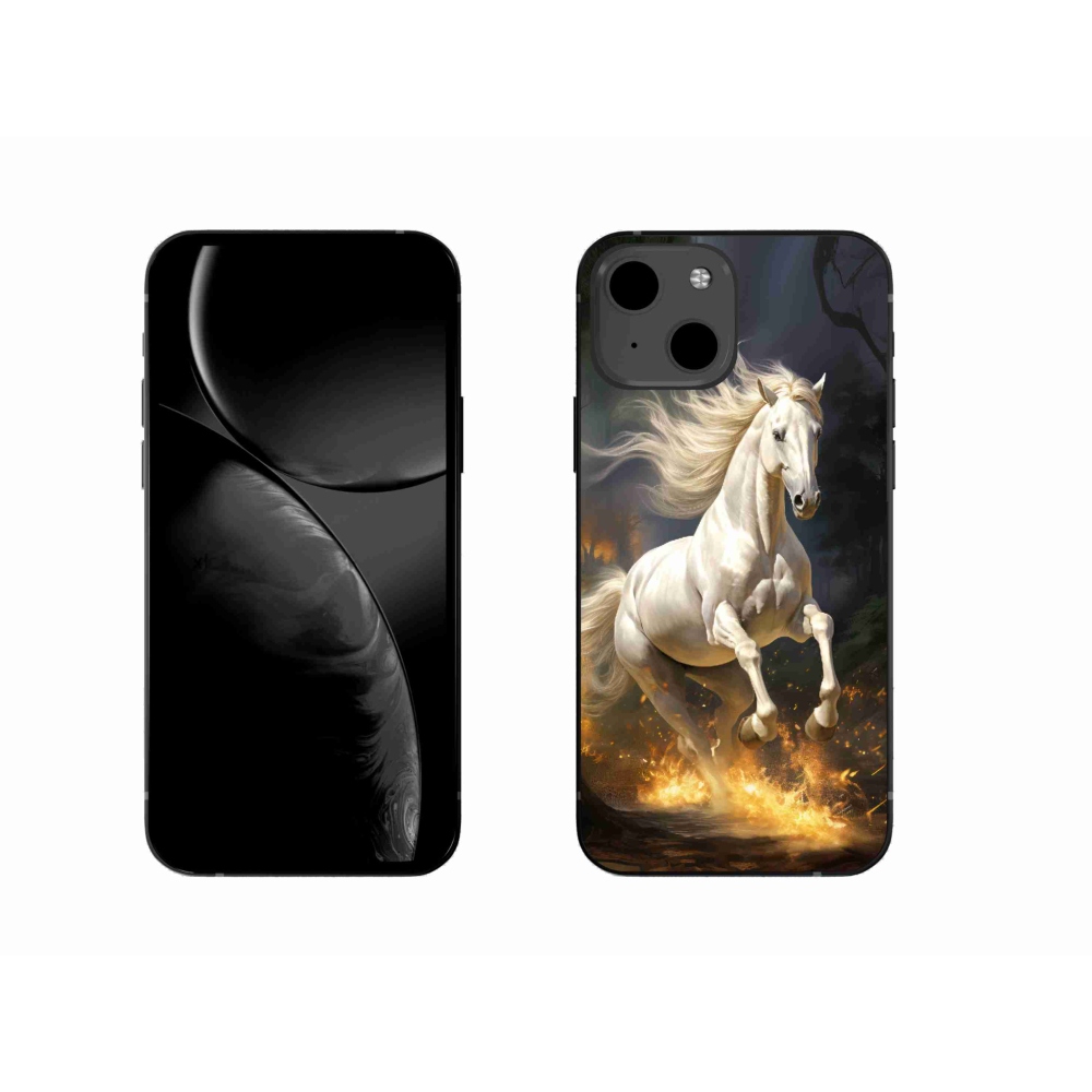 Zselés borítás mmCase iPhone 13 készülékhez - fehér ló 2