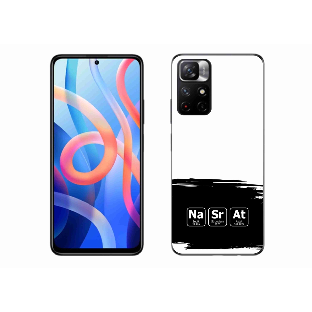 Gél borító mmCase a Xiaomi Redmi Note 11S 5G-hez - kémiai elemek fekete és fehér háttérrel