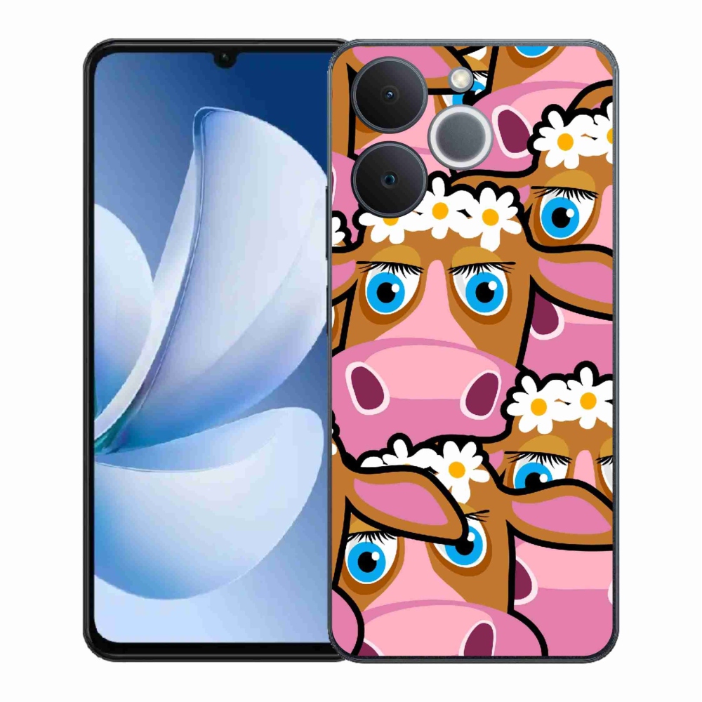 Zselés borítás mmCase a Realme Note 70T számára - karikatúrás tehenek