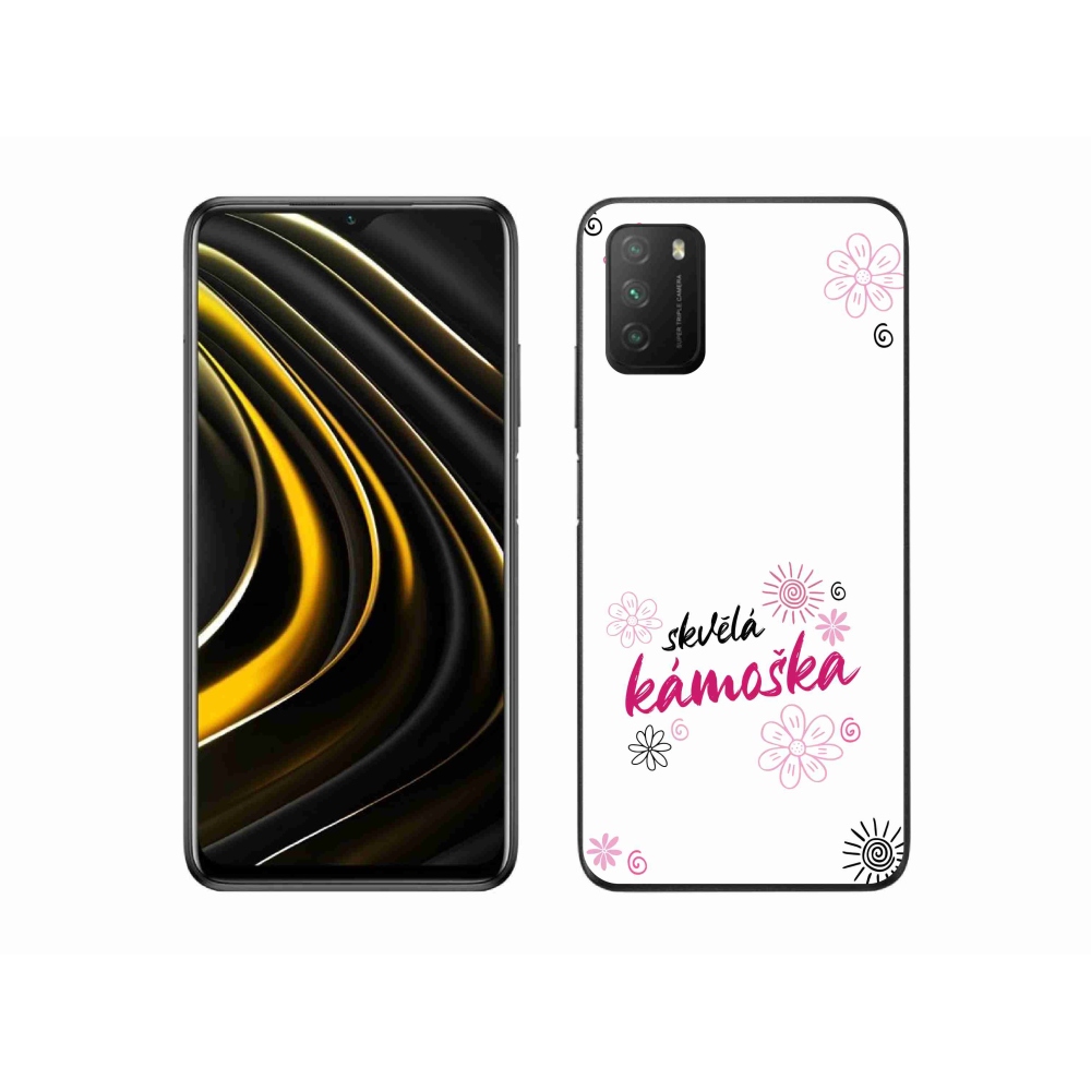 Gél borító mmCase a Xiaomi Poco M3-on - nagyszerű haver fehér háttérrel