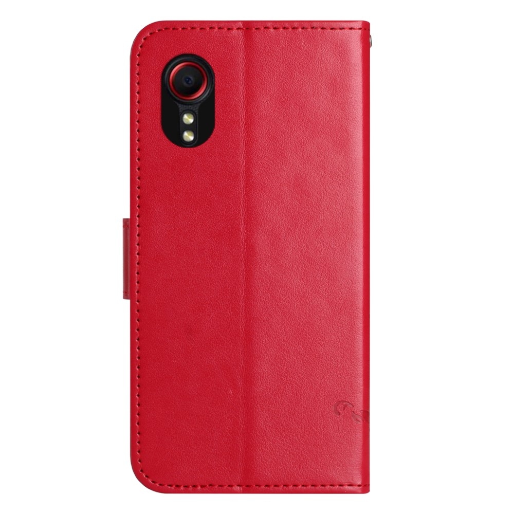 Virágos könyv tok Samsung Galaxy Xcover 7 készülékhez - piros
