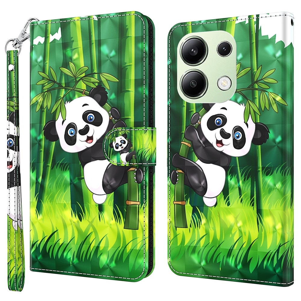 Nyomtatott könyv tok a Xiaomi Redmi Note 13-hoz - panda a bambuszon