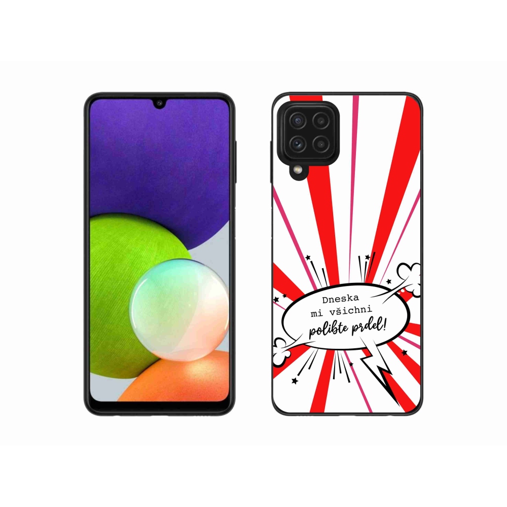 Gél borító mmCase Samsung Galaxy A22 4G - vicces szöveg 15 fehér háttérrel