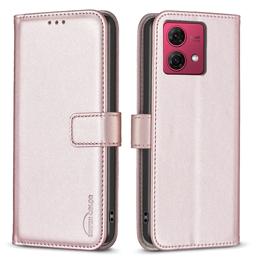 BNF könyv tok Motorola Moto G84 5G - rózsa arany
