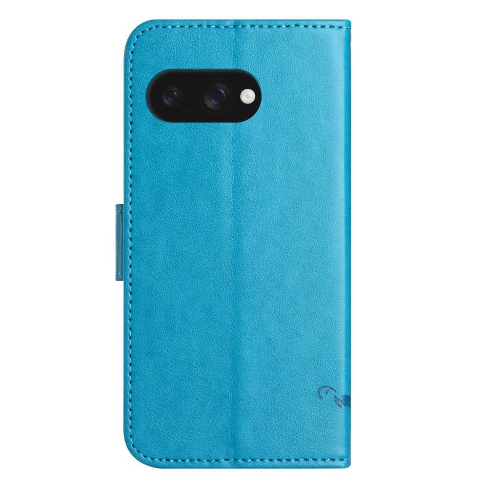 Virágos könyvtáska Google Pixel 9a - kék