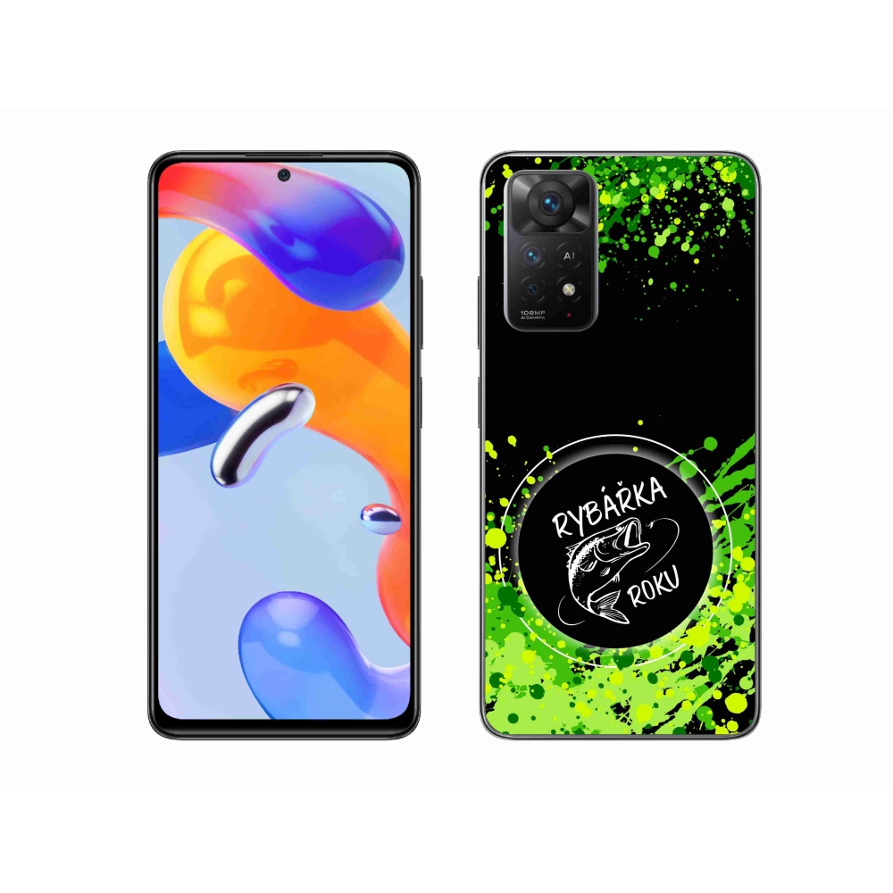 Gél borítás mmCase a Xiaomi Redmi Note 11 Pro 4G/5G-hez - az év horgásza fekete háttérrel