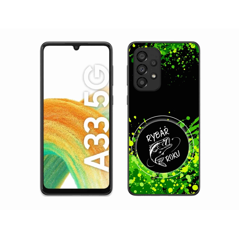 Zselés borítás mmCase Samsung Galaxy A33 5G - Az év horgásza fekete háttérrel