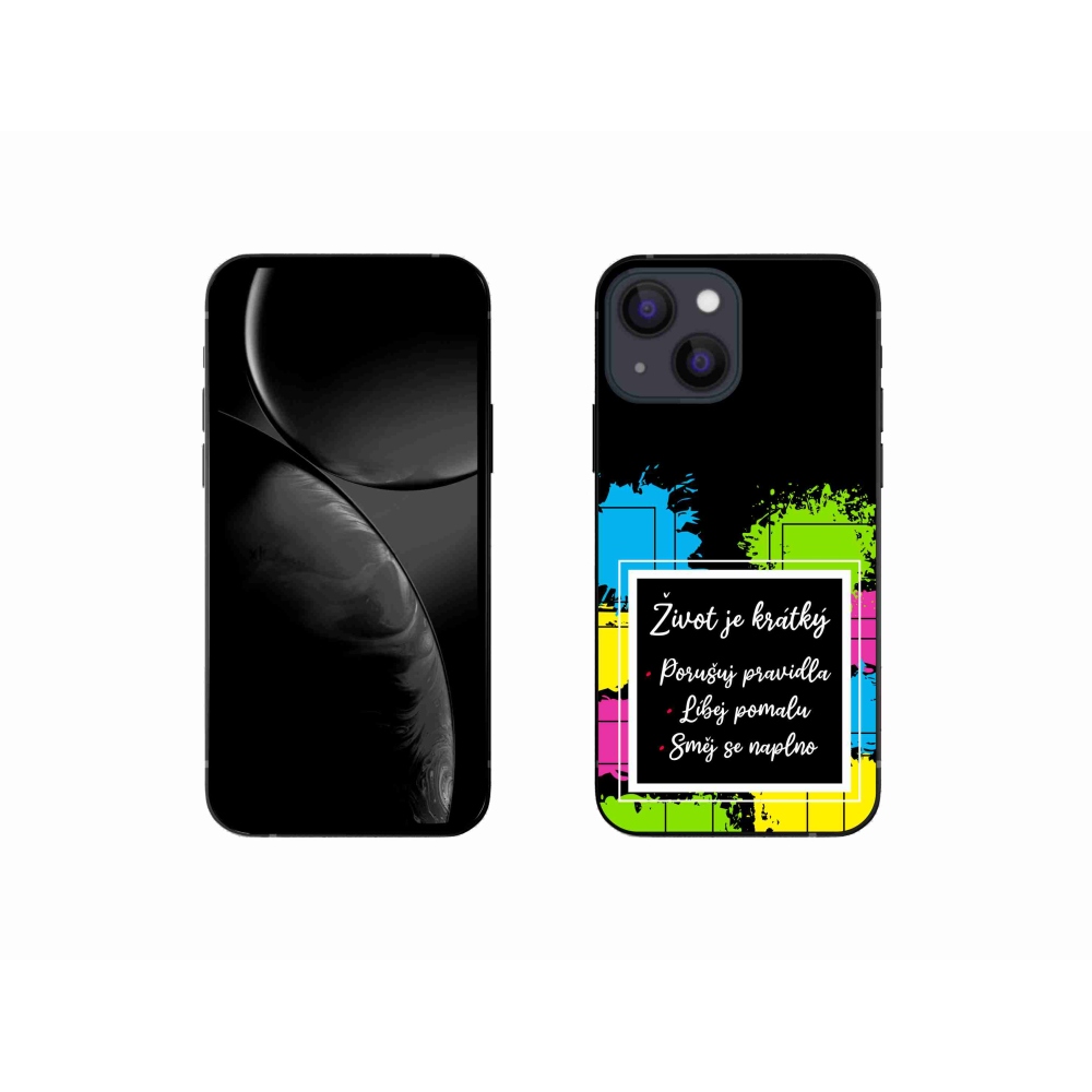 Gél borítás mmCase iPhone 13 mini 5.4 - idézem 5 fekete háttérrel