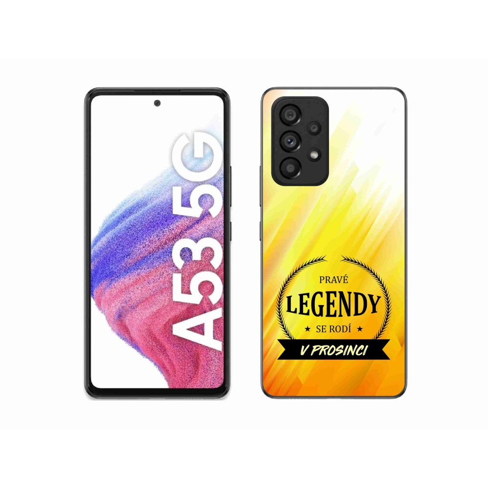 Gél borító mmCase Samsung Galaxy A53 5G - December legendái sárga háttérrel