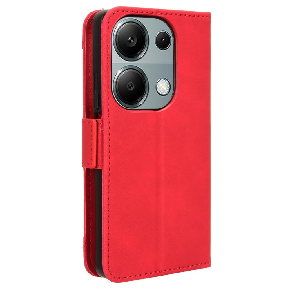 Kártyás könyv tok Xiaomi Redmi Note 14S/Note 13 Pro 4G/Poco M6 Pro - piros