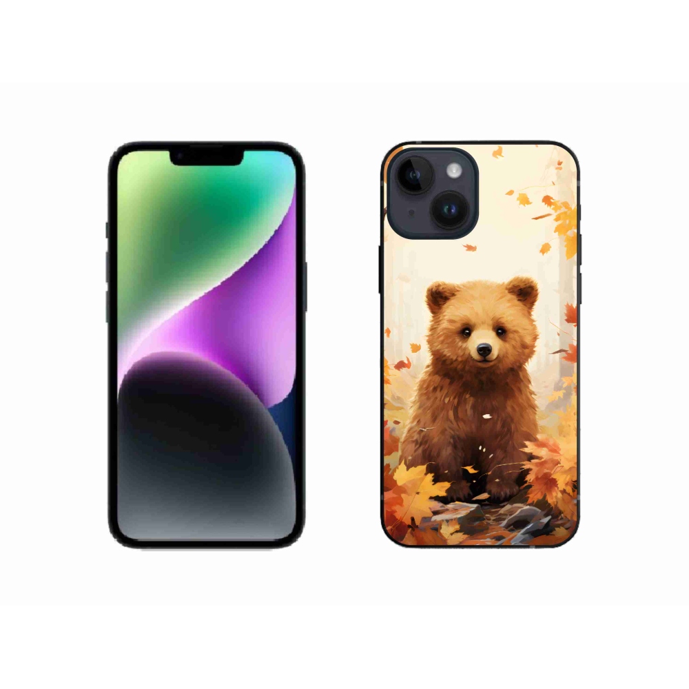 Zselés borítás mmCase iPhone 14 készülékhez - medve az erdőben