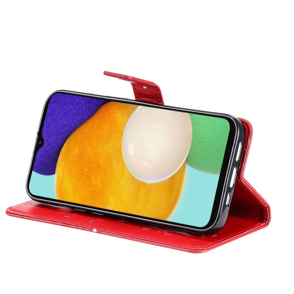 Nagy Buttefly könyv tok Samsung Galaxy A13 5G/A04s készülékhez - piros