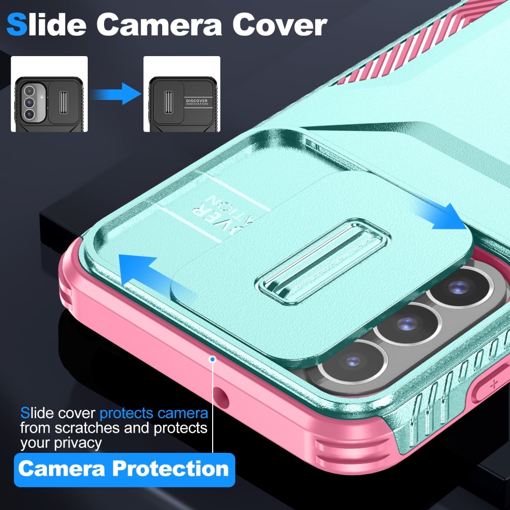 Csúszik tartós borító Samsung Galaxy A26 5G készülékhez - teal/pink