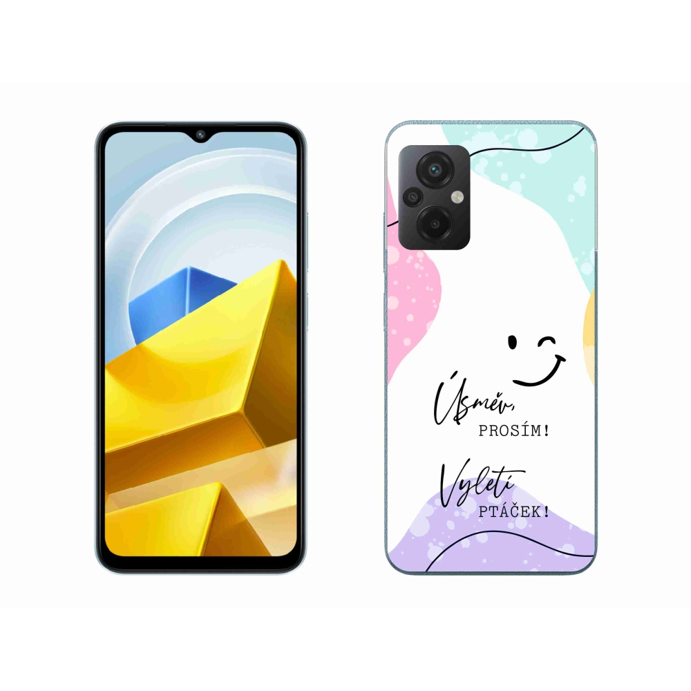 Gél borító mmCase a Xiaomi Poco M5 4G-hez - vicces szöveg 4 fehér háttérrel