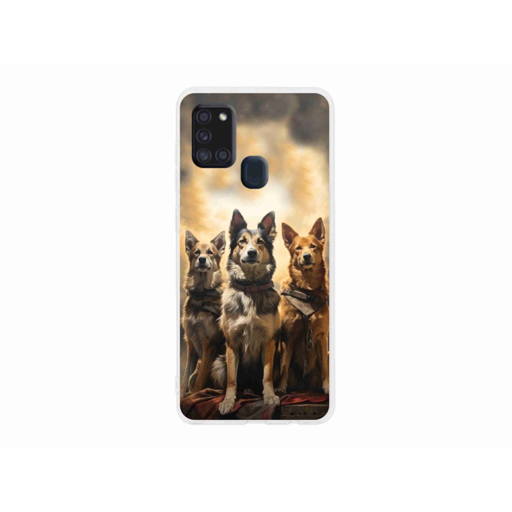 Gél borítás mmCase Samsung Galaxy A21s készülékhez - három kutya