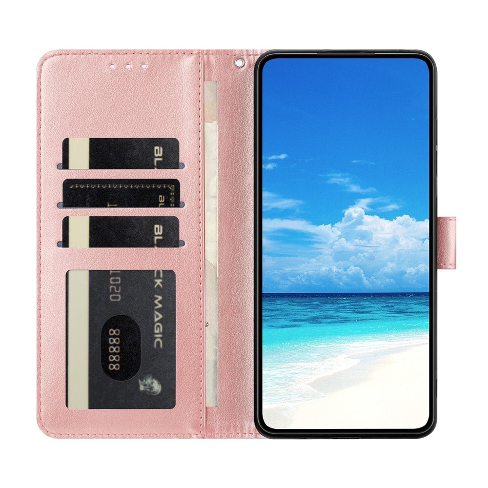 Virágos pillangó könyvtáska Google Pixel 10 Pro XL/Pixel 9 Pro XL - rózsaarany