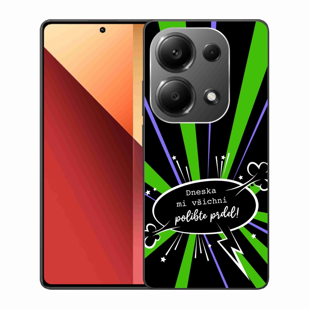 Gél borító mmCase a Xiaomi Redmi Note 13 Pro 4G/Poco M6 Pro számára - vicces szöveg 15 fekete háttérrel