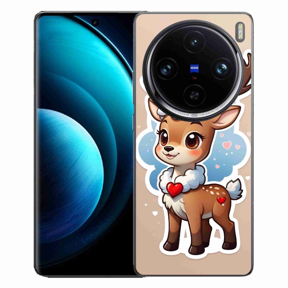 Zselés borítás mmCase a Vivo X100 Pro 5G készülékhez - rajzfilm rénszarvas