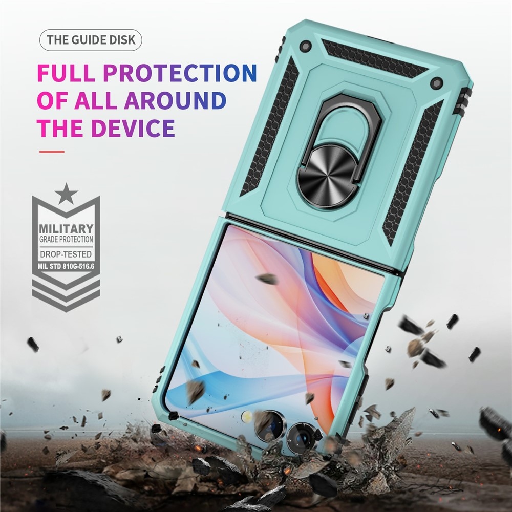 Gyűrűálló borítás Samsung Galaxy Z Flip7 5G készülékhez - kék-zöld
